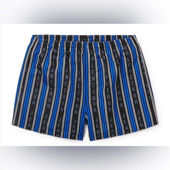 Balenciaga Mens Logo Striped Pull On Swim Trunks XS $495 - Picture 13 of 13